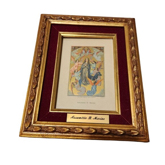 Framed Immaculate Conception Illumination Print With Gold Leaf Details - 10" X 8 - Picture 6 of 9